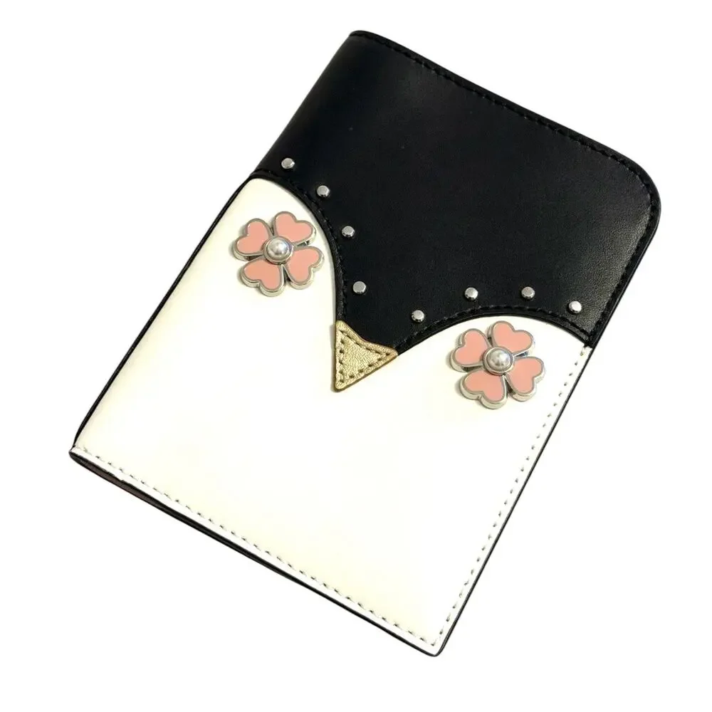 NEW KATE SPADE Frosty Penguin Wallet Passport Holder Case Leather NWOT 3900 /23